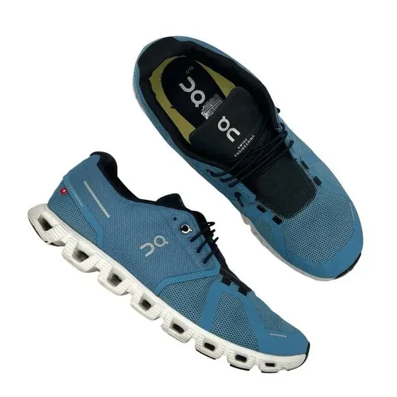 On Cloud 5 Running Shoes Mens Size 12 Niagara Blue Black Sneakers 59.98915 - Picture 1 of 9